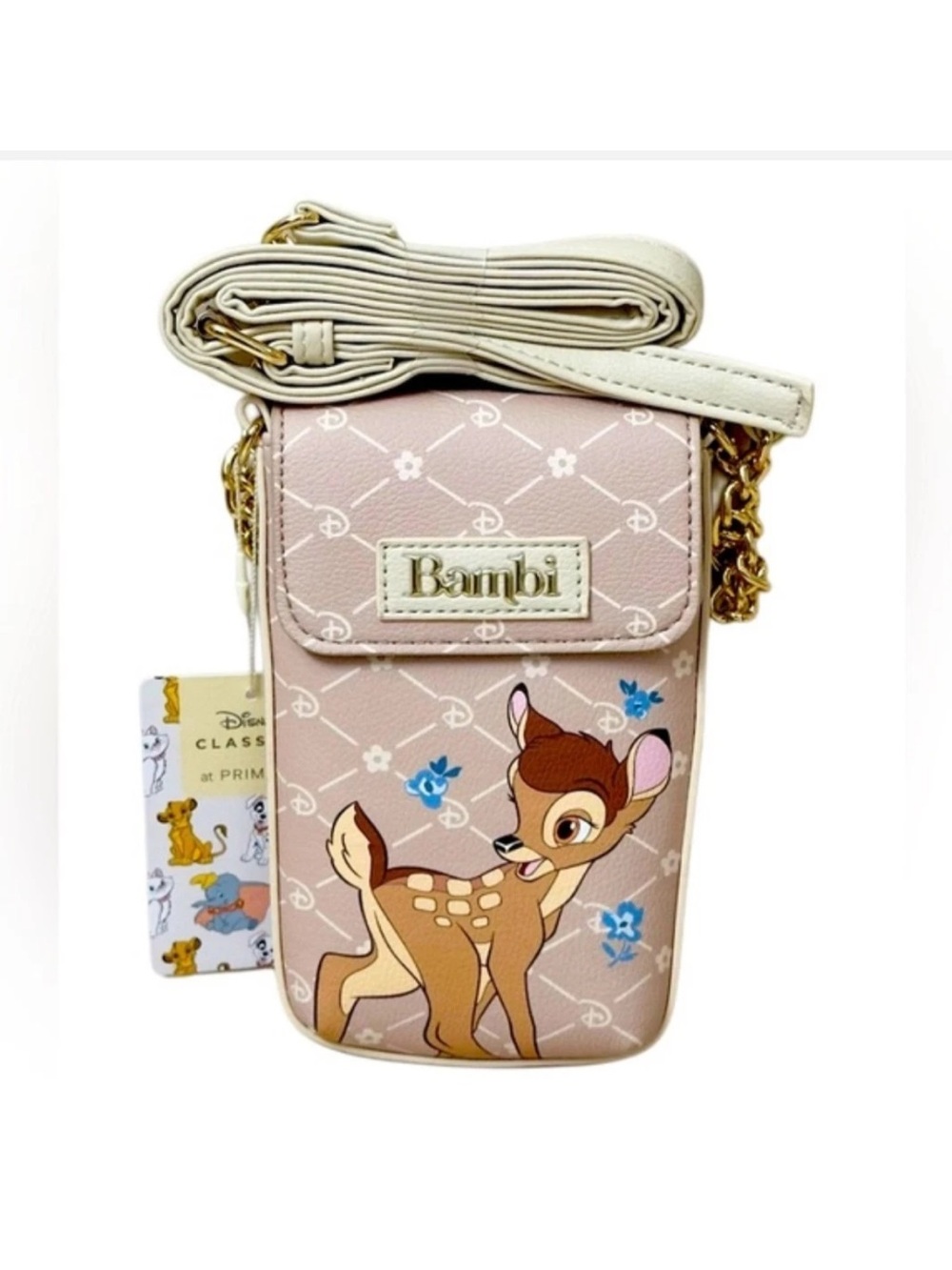Bambi Crossbody Phone Bag with Cream Strap
